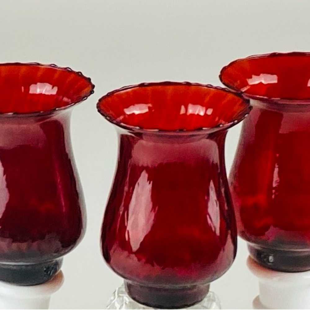 Home Interiors Ruby Red Candle Holders - Picture 7 of 9